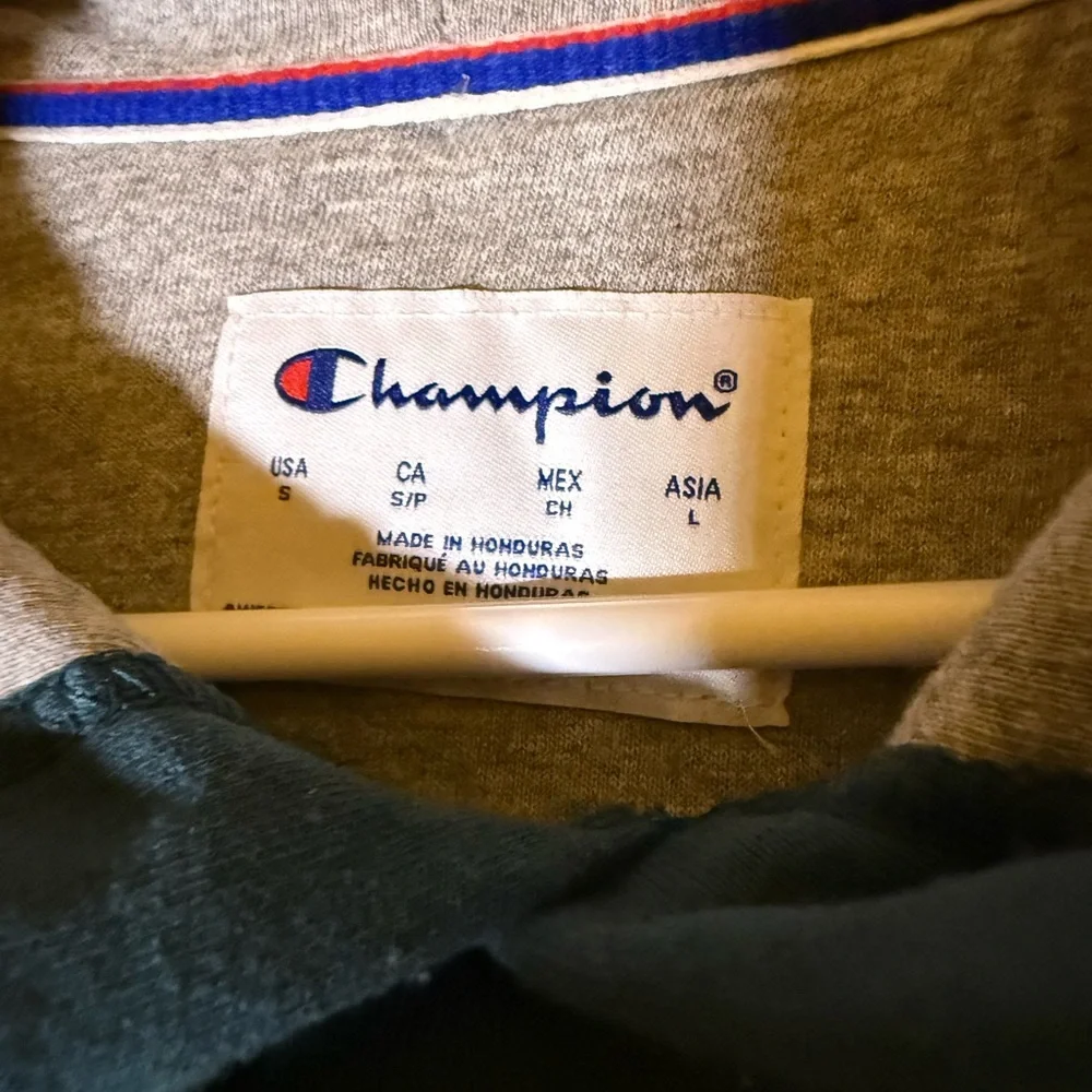 Champion Men's Teal Hoodie with Gold Logo - Picture 5 of 8